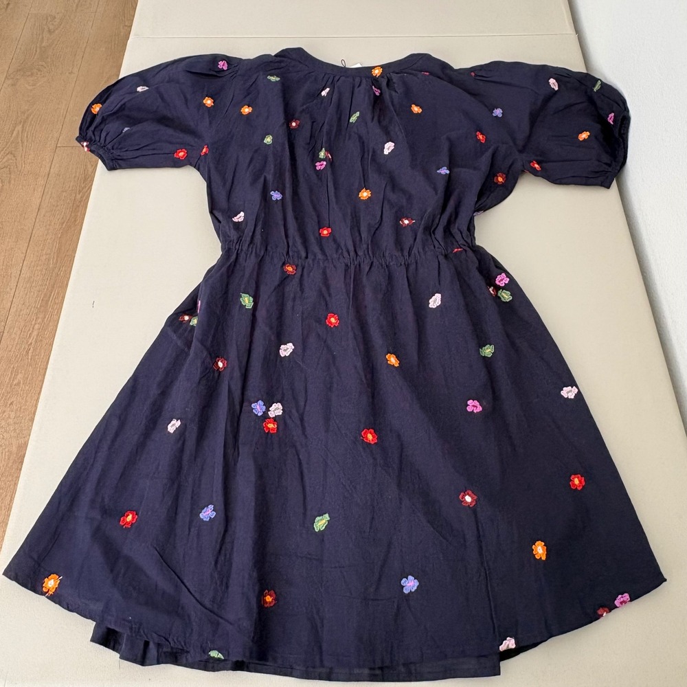 Velvet by Graham & Spencer Navy Floral Embroidered Cotton Mini Dress Small NWT - Picture 7 of 12